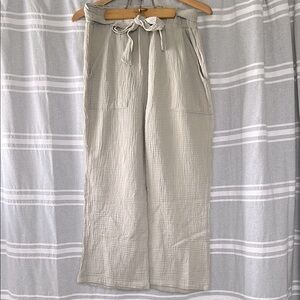 Sincerely Jules | Gray Belted Gauze Pants in Large